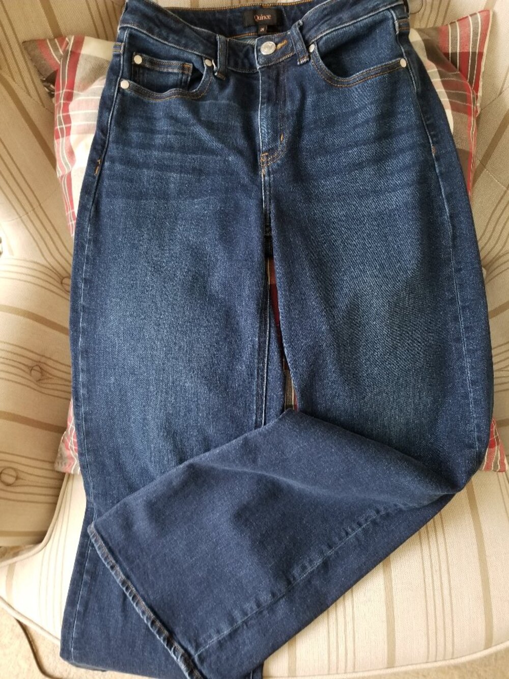 Quince Bella Stretch Wide Leg Jeans, Midnight Blue, size 26